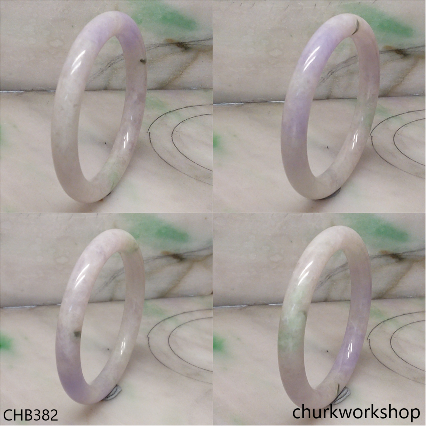Pink lavender jade bangle