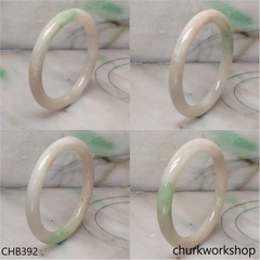 Small pale lavender base with green jade bangle