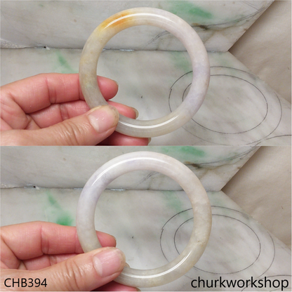 Lavender mix yellowish jade bangle