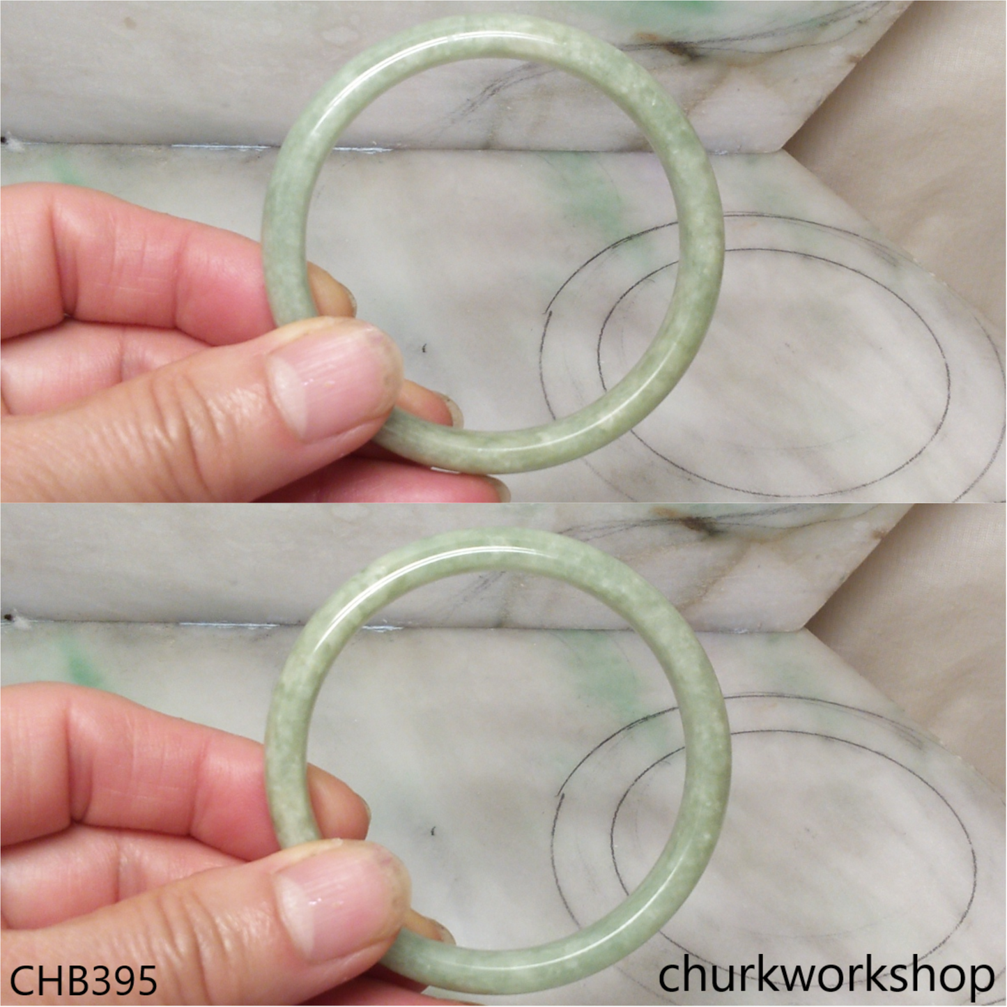 Light green jade bangle