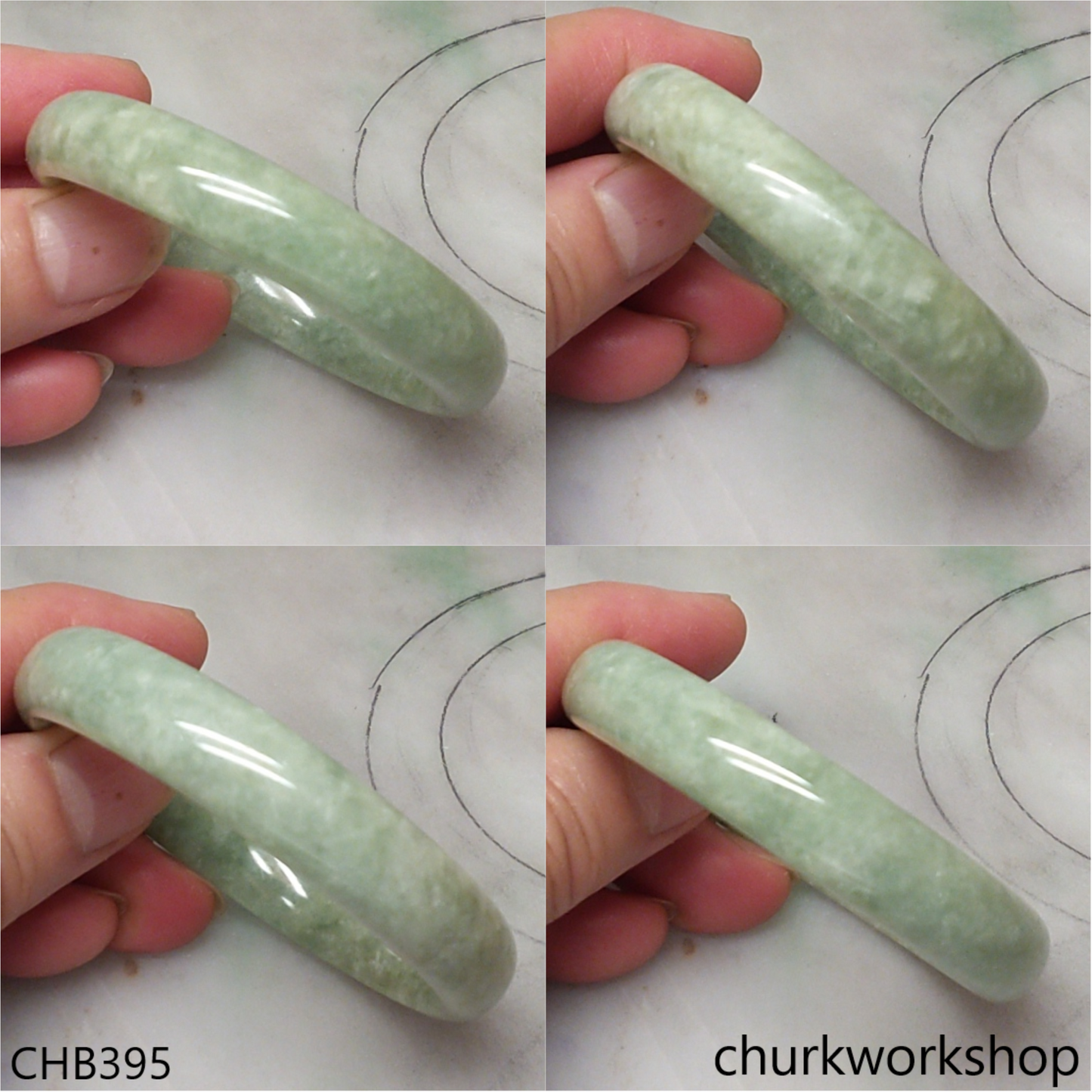 Light green jade bangle