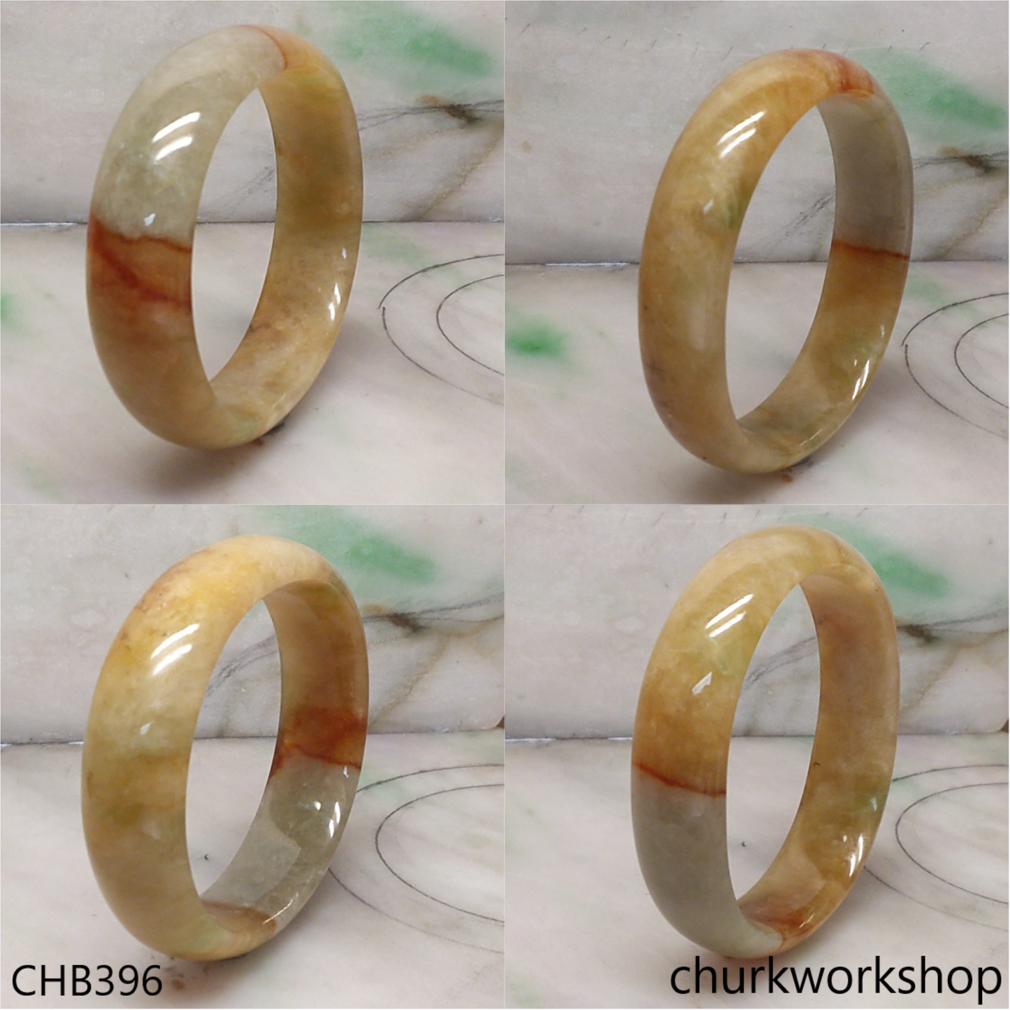 Brown oval jade bangle