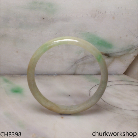 Light green mix brownish jade bangle