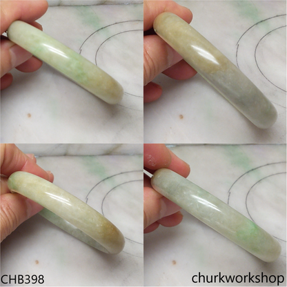 Light green mix brownish jade bangle