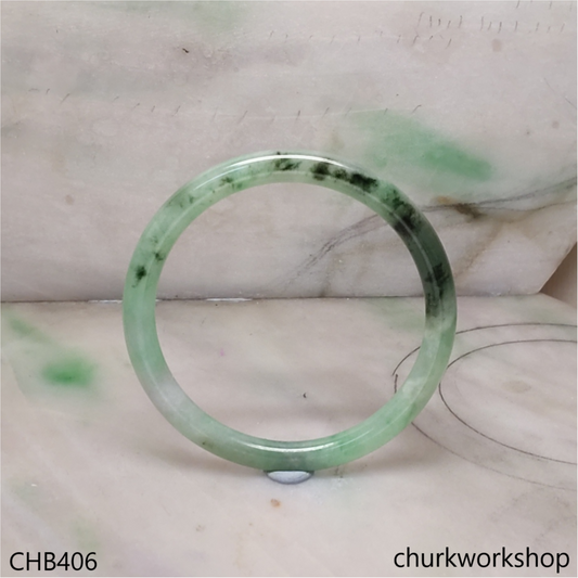 Slim green jade bangle