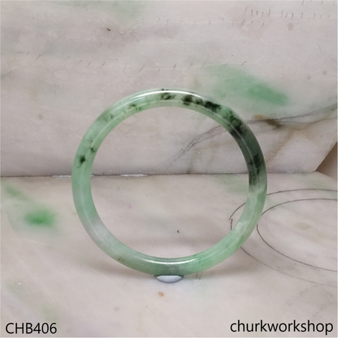 Slim green jade bangle