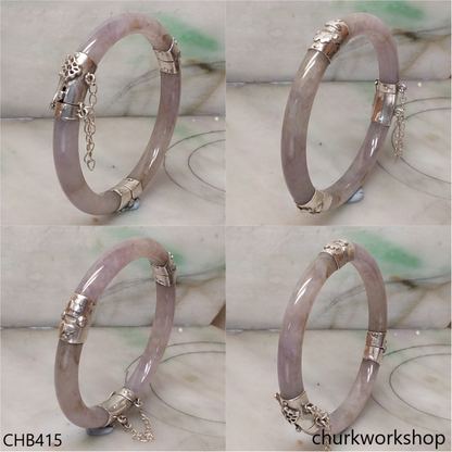 Lavender hinges jade bangle