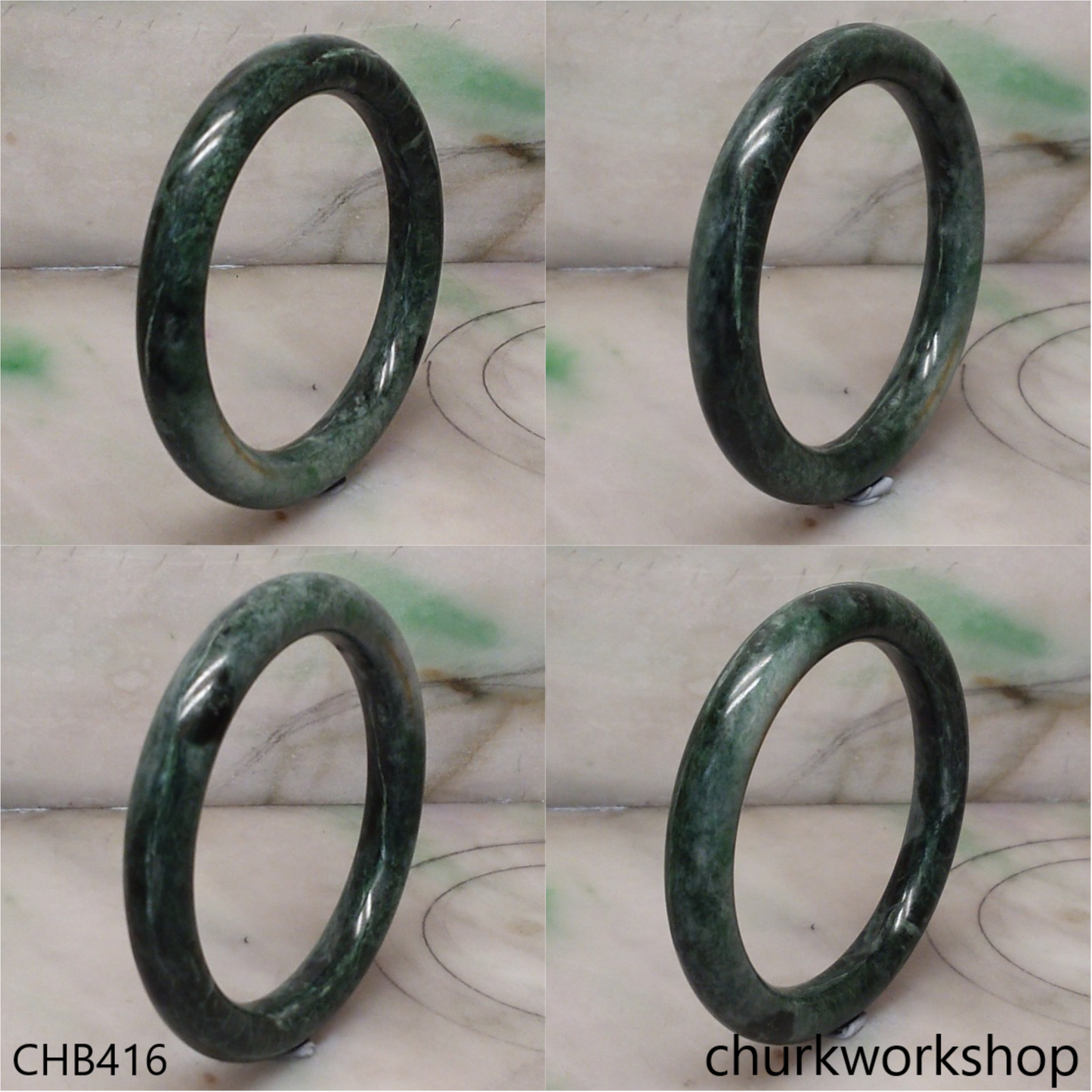 Bluish green jade bangle