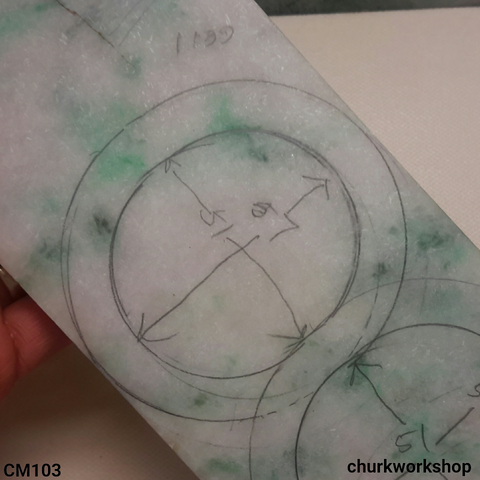 Custom cut square jade bangle