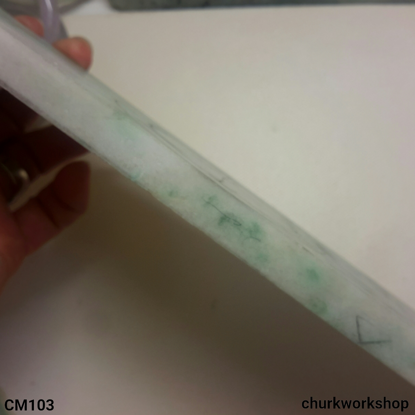 Custom cut square jade bangle