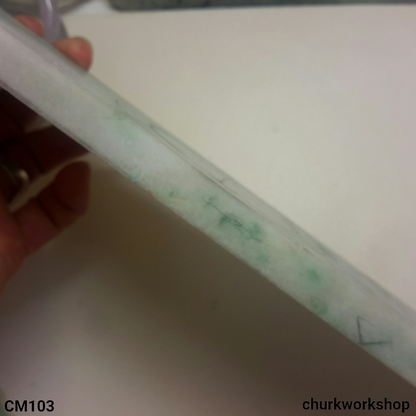 Custom cut square jade bangle