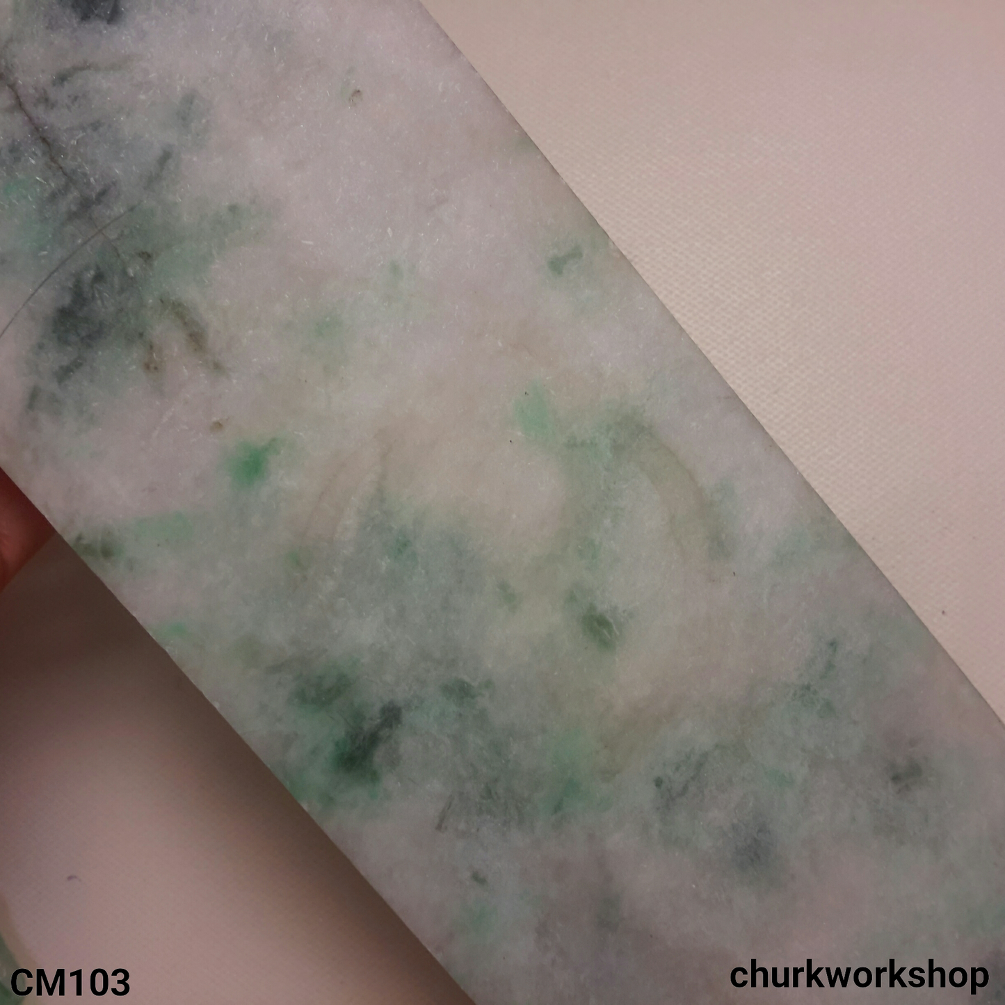 Custom cut square jade bangle