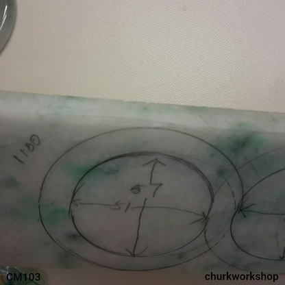 Custom cut square jade bangle