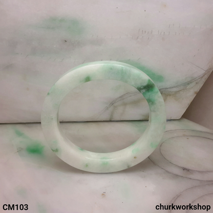 Custom cut square jade bangle