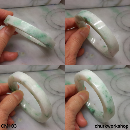 Custom cut square jade bangle