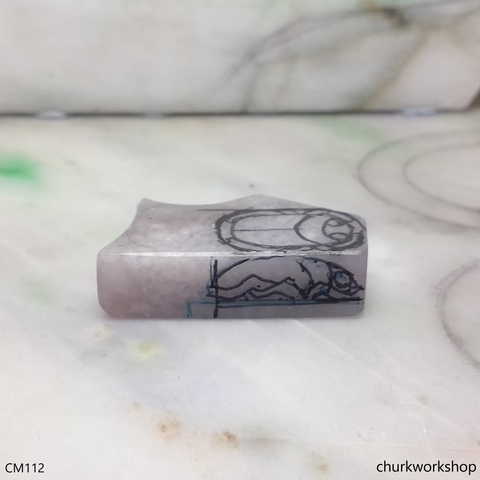 Custom cut lavender jade scarab