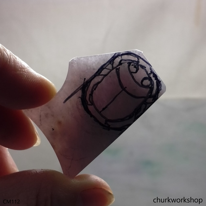 Custom cut lavender jade scarab