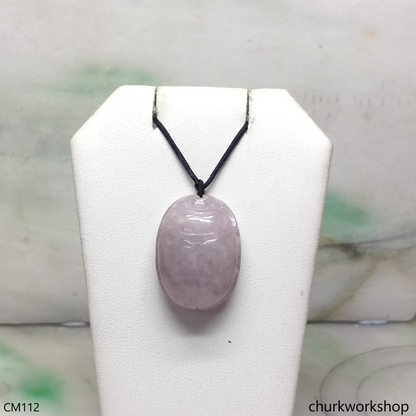 Custom cut lavender jade scarab