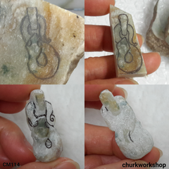 Jade snake pendant with bail connect