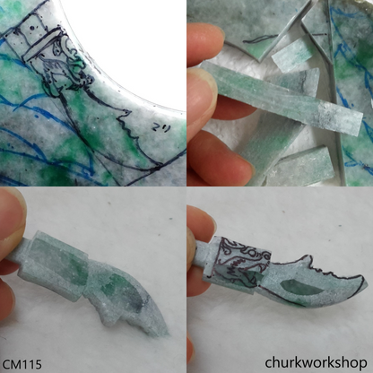 Dragon blade jade pendant