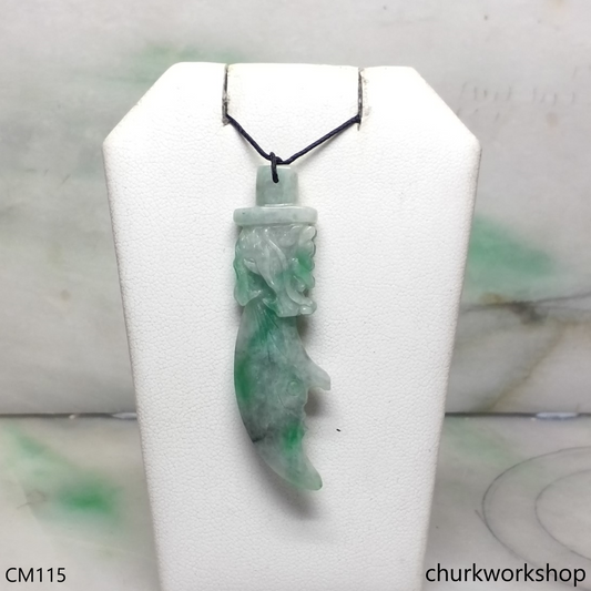 Dragon blade jade pendant
