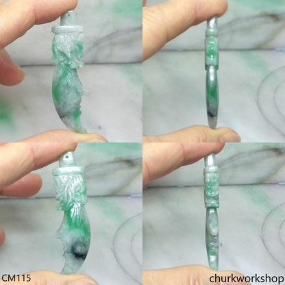Dragon blade jade pendant