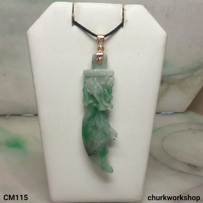 Dragon blade jade pendant