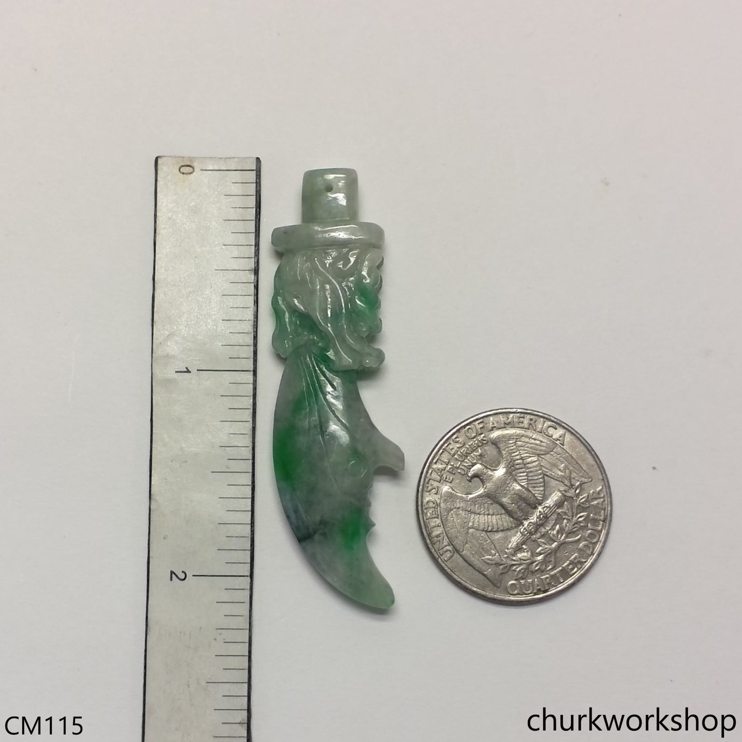 Dragon blade jade pendant