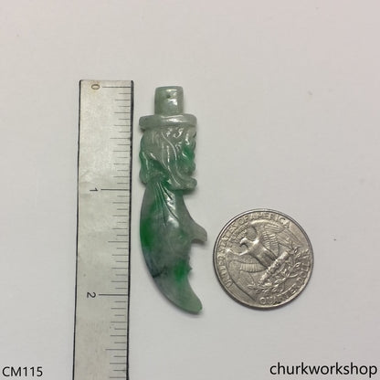 Dragon blade jade pendant