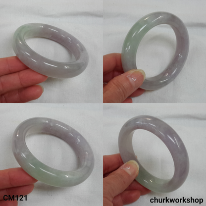 Custom cut lavender jade bangle