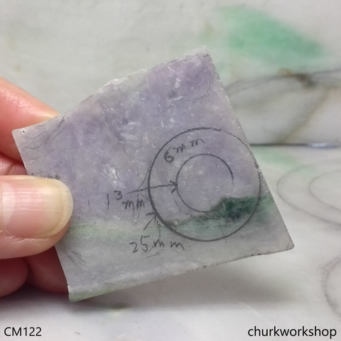 Reserved for Christine   Custom cut lavender mix green ring pendant