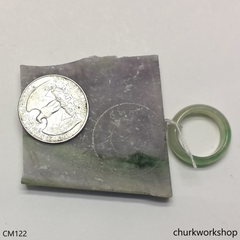 Reserved for Christine   Custom cut lavender mix green ring pendant