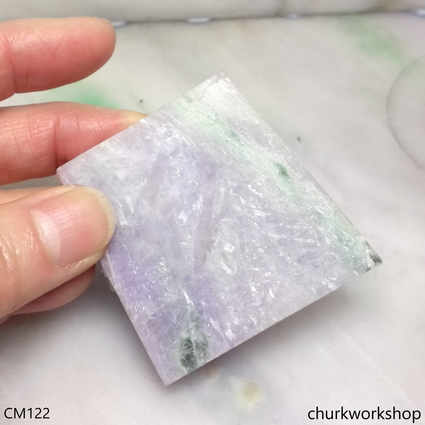 Reserved for Christine   Custom cut lavender mix green ring pendant