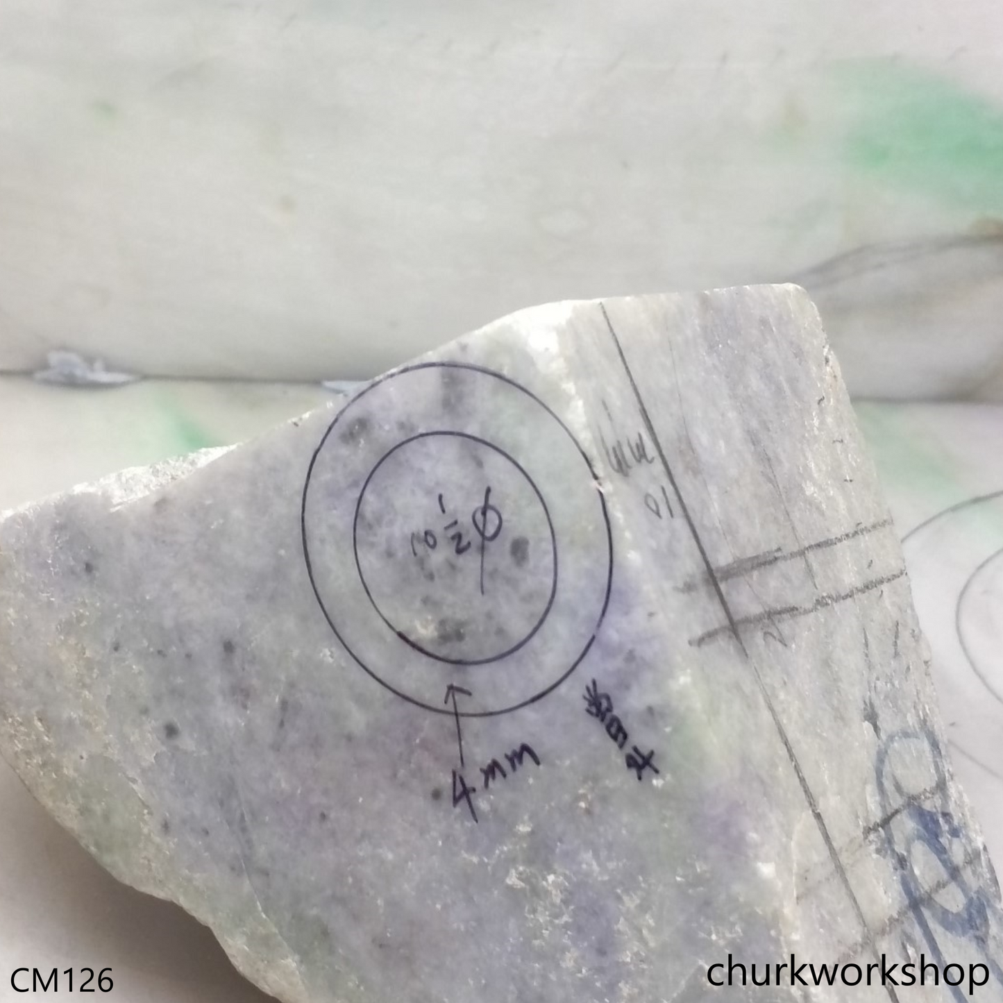 Resevsed for L. Kwan Custom cut  lavender jade band