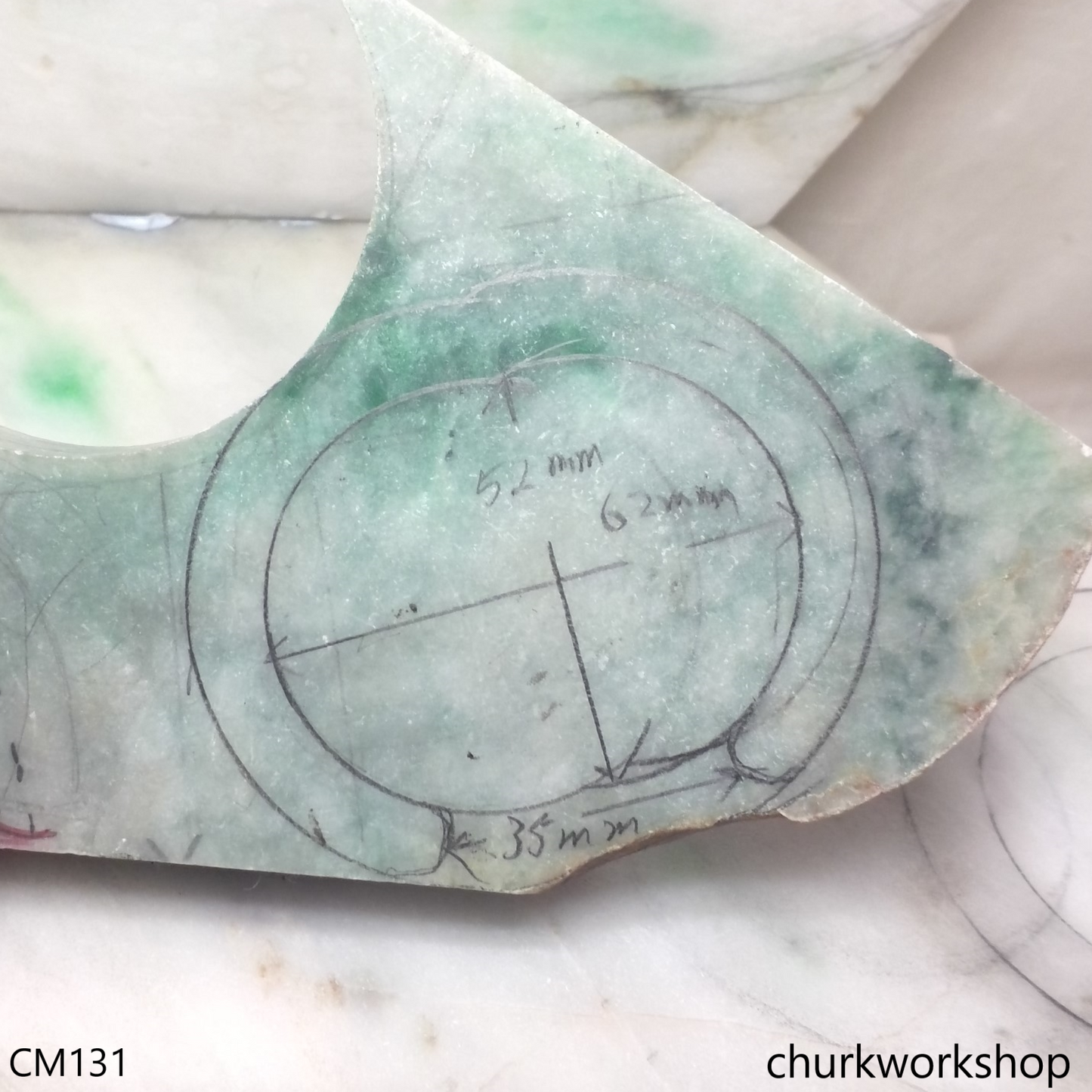 Custom cut jade cuff