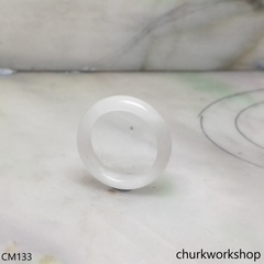 Reserved for Tuyen Custom cut white jade ring
