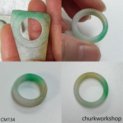 Reserved for Tuyen Custom cut tri-color jade ring