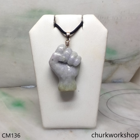 Reserved Jael Custom cut jade fist pendant