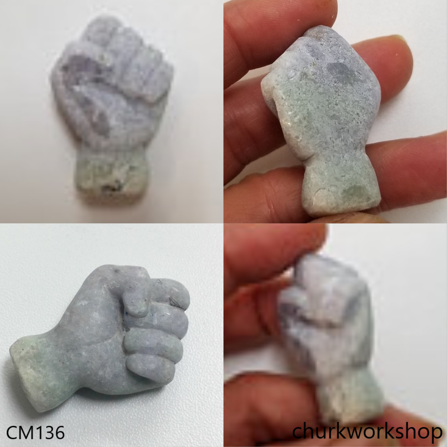 Reserved Jael Custom cut jade fist pendant