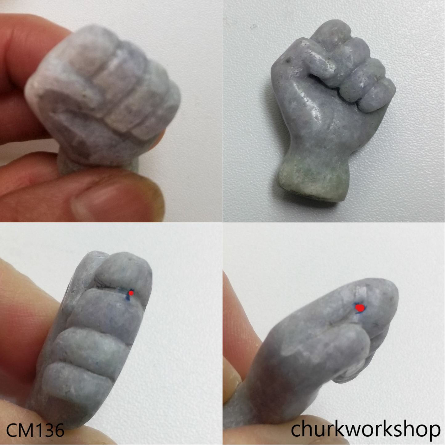 Reserved Jael Custom cut jade fist pendant