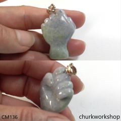 Reserved Jael Custom cut jade fist pendant