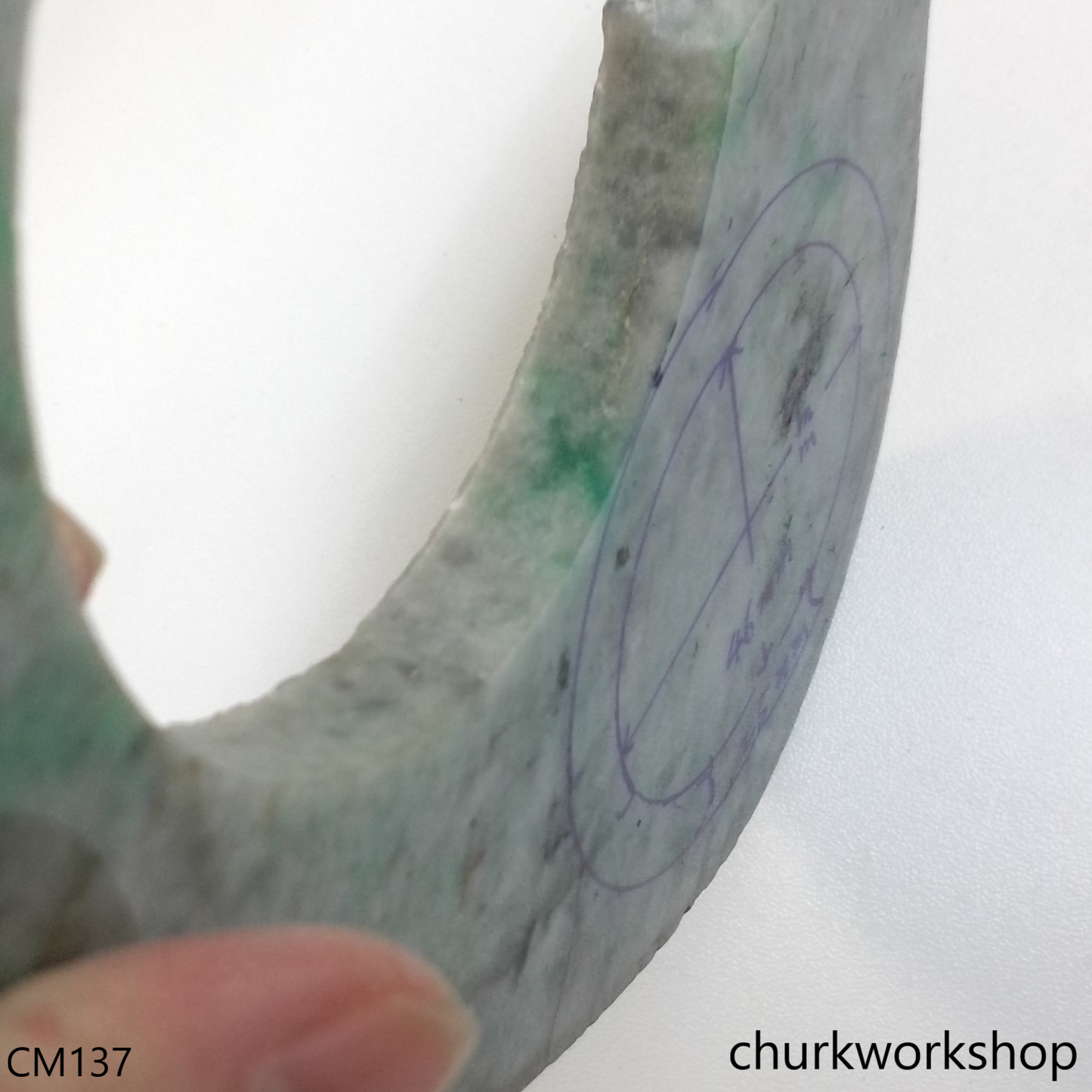 Custom cut jade cuff