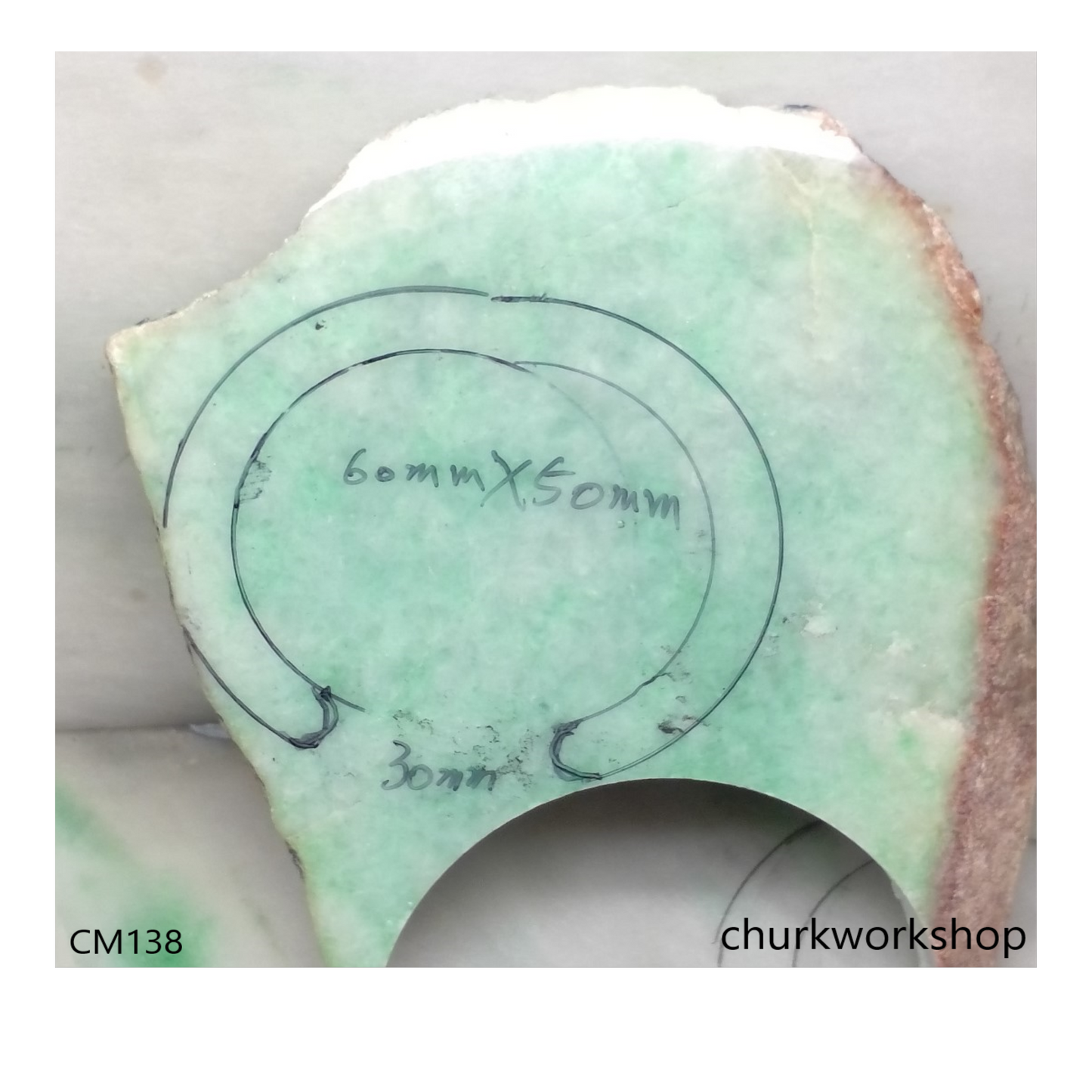 Custom cut jade cuff