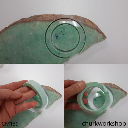 Custom cut jade bangle