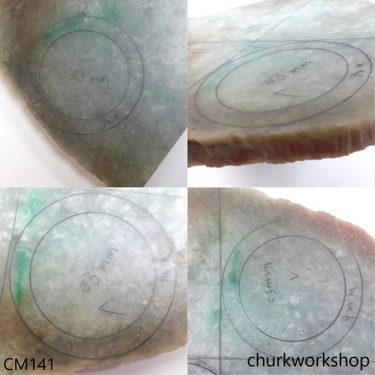 Custom cut multi-color jade bangle