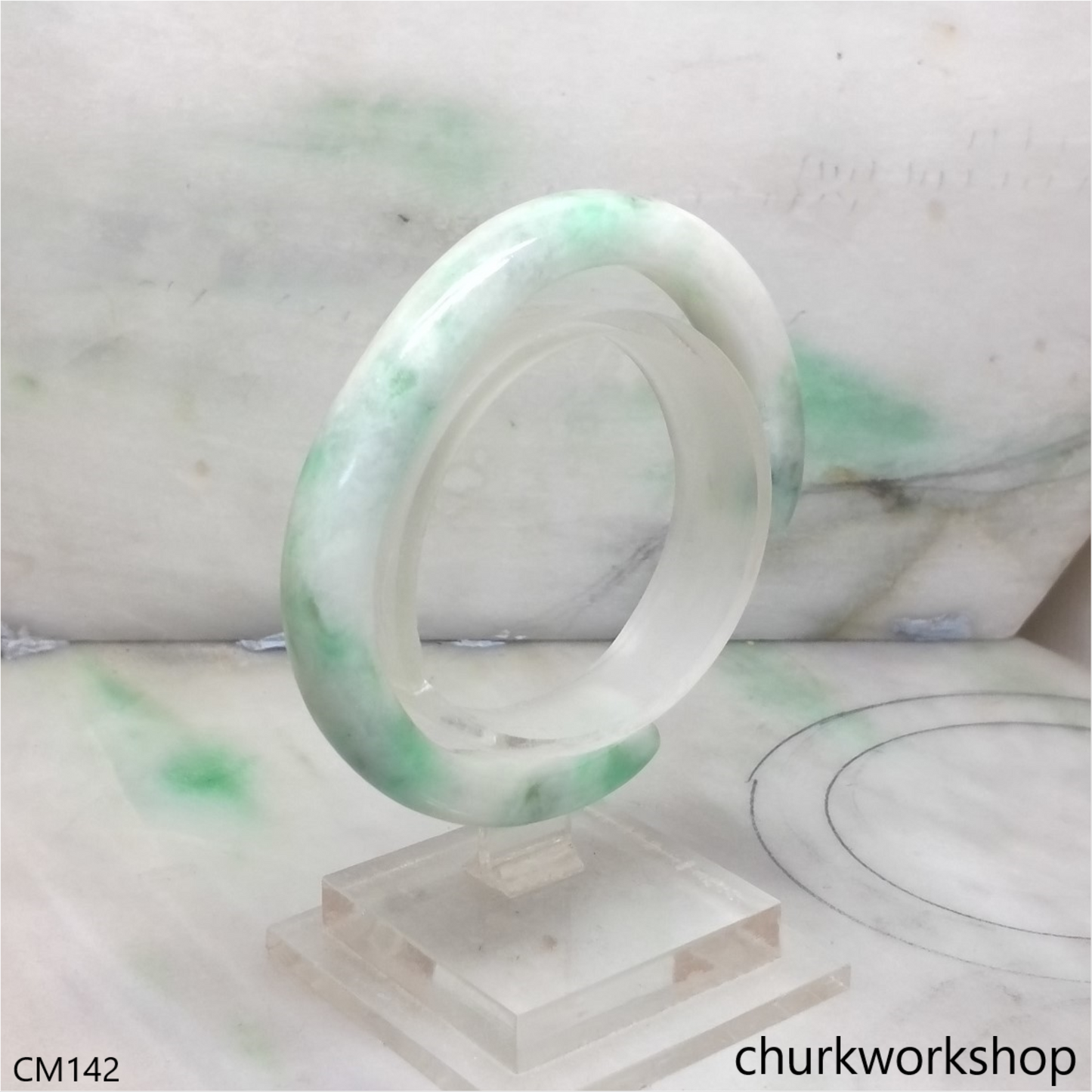 Custom cut jade cuff