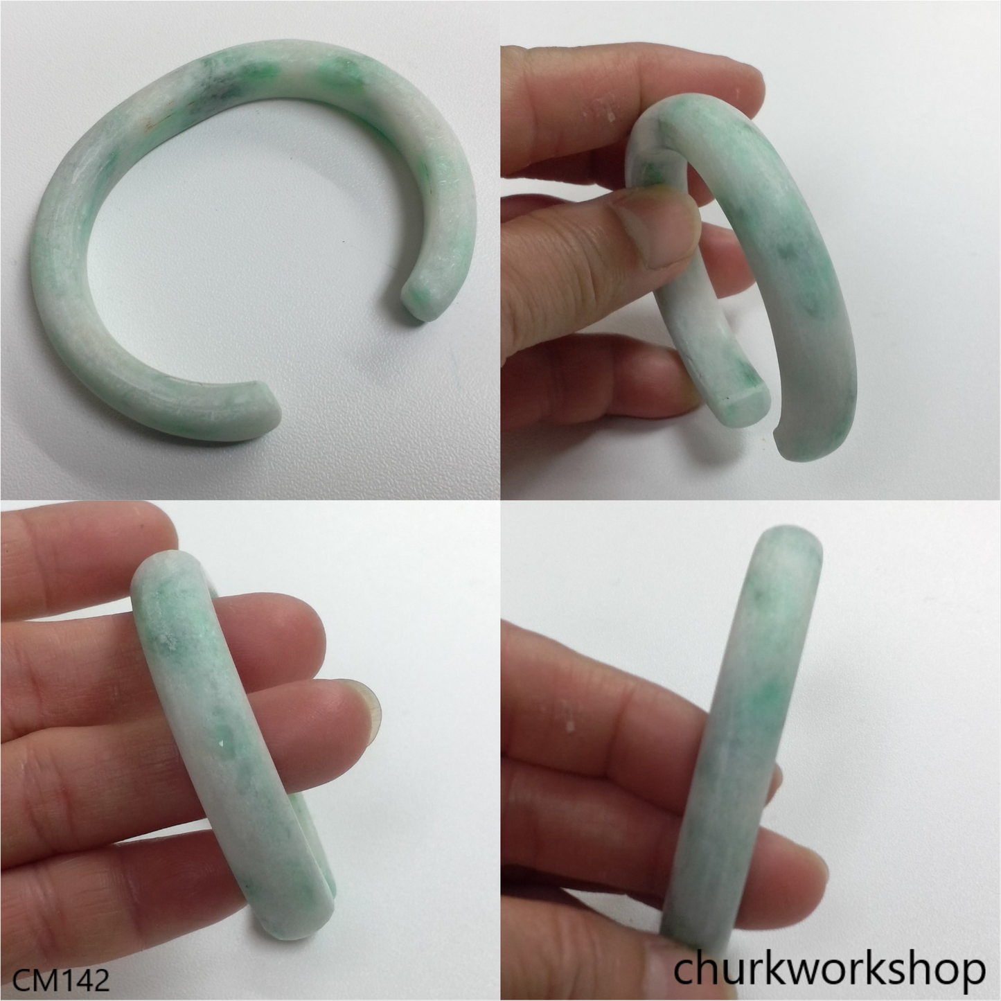 Custom cut jade cuff