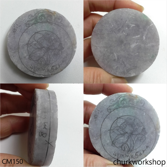 Custom lavender jade lotus pendant