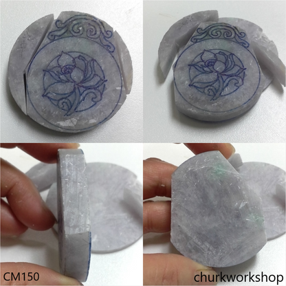 Custom lavender jade lotus pendant
