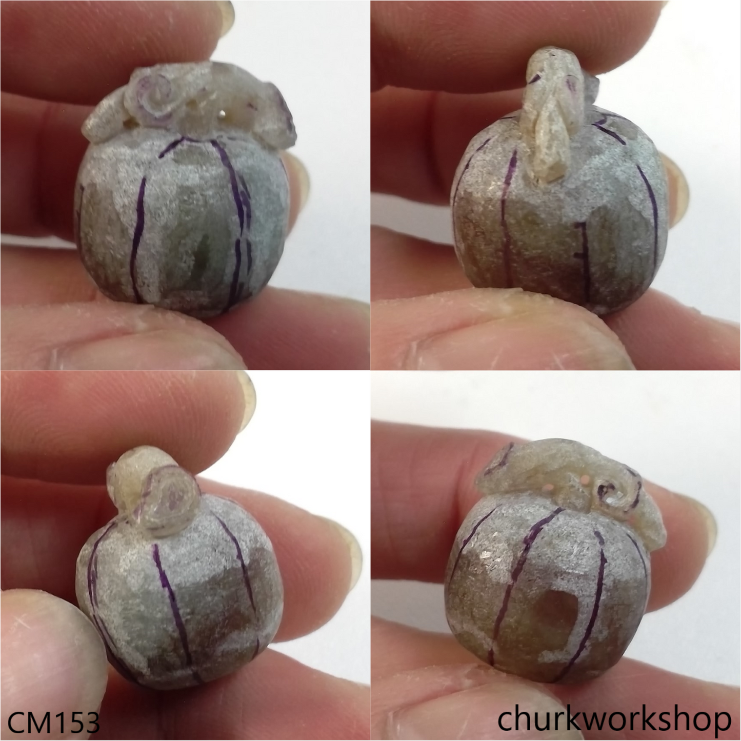 Custom cut red jade pumpkin pendant